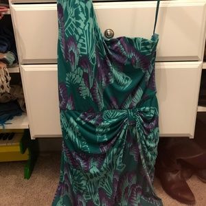 Gianni Bini Tropical One Shoulder Dress
